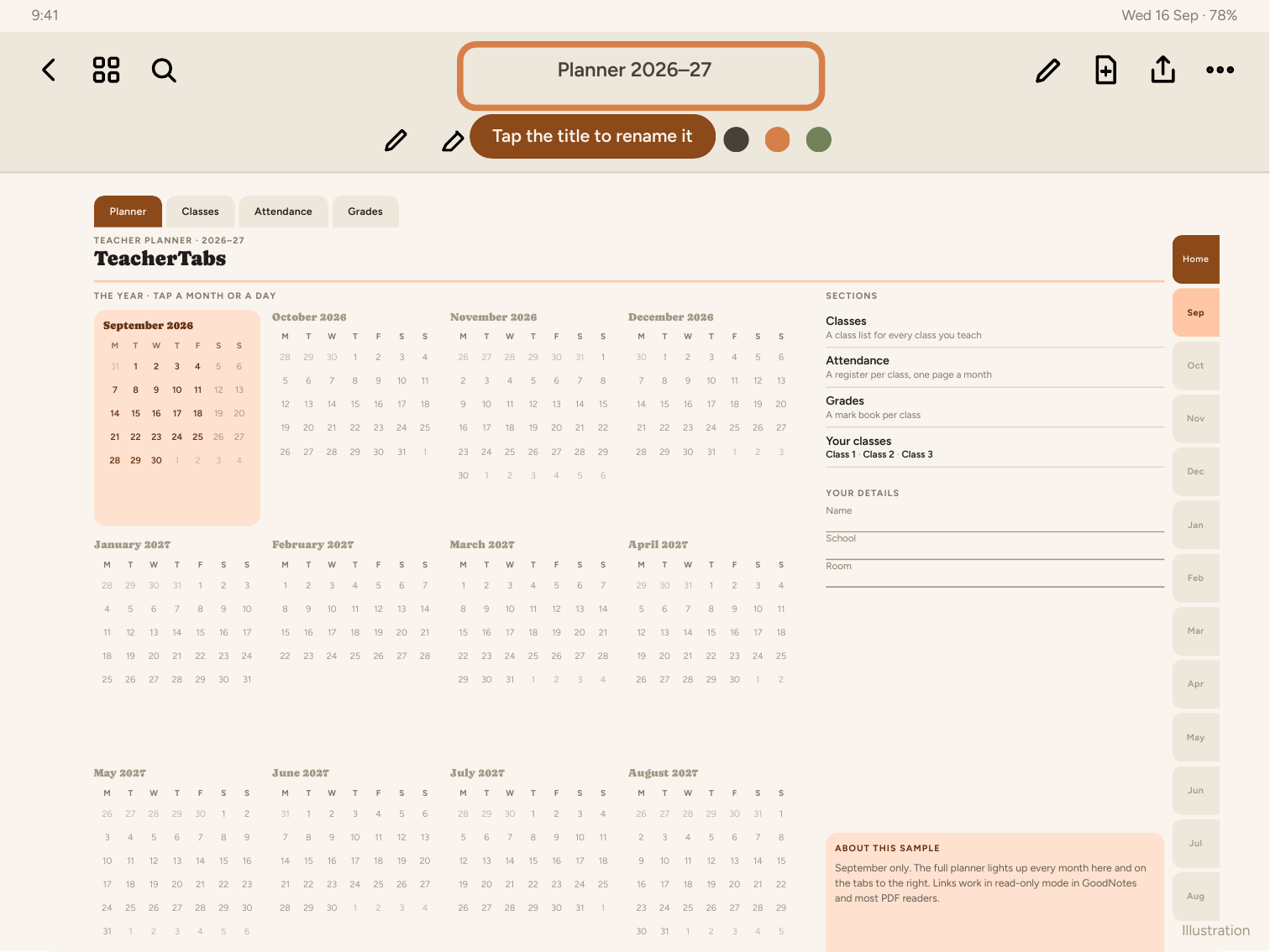 The planner open in GoodNotes